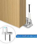 Close-up of Four Pack Barn Door Floor Guide Bearings with Adjustable Bottom Rollers, Durable Steel Frame for Sliding Doors
