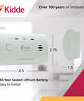 Carbon Monoxide Detector With 10 Year Battery And Test Reset Button, No Wiring Needed, dimensions and easy installation