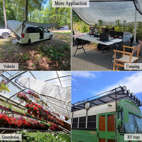 Reflective Aluminet Shade Cloth 70 Percent UV Block Heat Shield For Greenhouses Cars Pets RVs Outdoor Camping Stay Cool