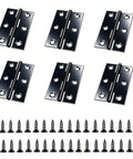 12 Pack Black Stainless Steel Butt Hinges For Cabinets And Doors with matching screws shown in layout