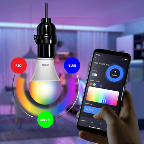 24 Pack WiFi Smart LED Light Bulbs Color Changing RGB Dimmable 800 Lumens 10W A19 60W Equivalent No Hub Needed Works with Alexa