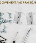 10 Piece Folding Iron Cabinet Hinges With Screws Set For Corner Doors, heavy-duty hinges with screws on a surface.