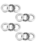 Four 51104 thrust ball bearings, steel, 20x35x10 mm, single-row.
