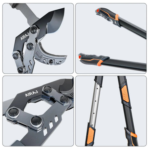 Extendable Anvil Loppers For Garden Pruning, Heavy Duty Tree Trimmer With 27 To 37 Inch Adjustable Aluminum Handle, 2 Inch Cutting Capacity
