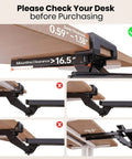 Diagram showing desk requirements for mounting Ergonomic Under Desk Keyboard Tray With Sliding Platform And Built In Wrist Rest Storage Drawer And Easy Glide Mount For Home Office And Gaming Setups Fully Adjustable Keyboard Stand 24.4 Inches Wide