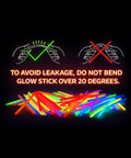 Instructions for 100 Pack 8 Inch Glow Sticks For Parties Lit Water Resistant Neon Light Up Bracelets and Necklaces with connectors.