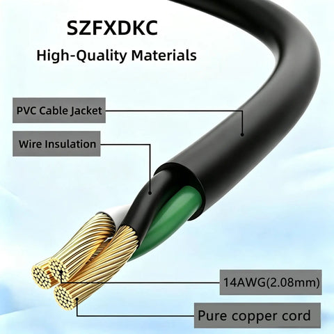 Heavy Duty Kickass Replacement Power Cord Compatible With Skilsaw Worm Drive Circular Saw 14 AWG black rubber insulation PVC cable
