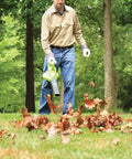Person using 40V Cordless Brushless Leaf Blower Vacuum 185 MPH 340 CFM 2 In 1 Quick Switch With Bag for yard cleanup