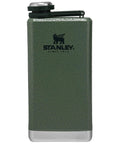 Pre Party 8 Oz Leakproof Hip Flask With Hinged Cap, Insulated Stainless Steel Liquor Container, BPA Free, Hammertone Green