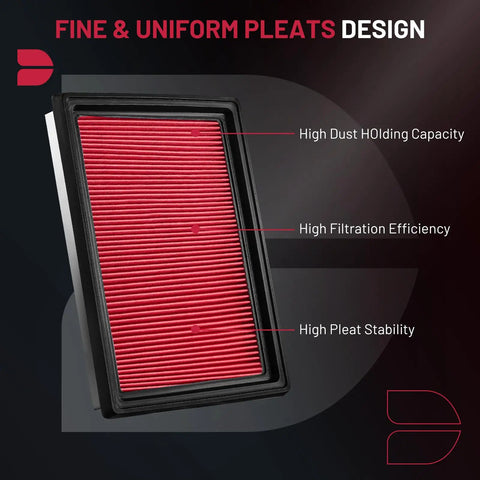 Engine Air Filter Replacement For Nissan Rogue Sentra Infiniti FX with fine pleats design for high dust capacity and filtration.