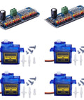 2-Pack PCA9685 PWM Servo Driver I2C Module With 12-Bit Resolution, 5-10V Power, 4 SG90 Micro Servos, screws included