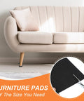 5 Inch Felt Furniture Sliders Square Movers 8 Pack Reusable FloorProtectors For Heavy Couches Tables And Cabinets Move Easy Slick Glide No Sweat Hardwood Carpet Rescue Black with a couch and scissors.
