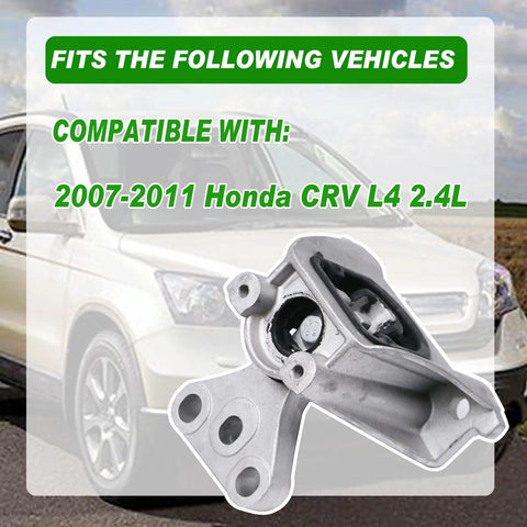 Close-up of Honda CRV Engine Mount Kit 2.4L 2007 2008 2009 2010 2011 Five Piece Transmission Mount Set with car background.