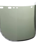 Green Aluminum-Bound Face Shield Window 9 x 15.5 x 0.04 Inch With Universal Pin Mount Fits Hard Hat Interchange System Low-Temp Flexible Acetate Case Of 12