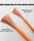 Built Different Six AWG High Voltage Copper Cable 1500V XLPE Insulated Hardcore Flexible Power Wire For Ev Charging Solar Setup And Battery Runs 30 Foot Strand showing insulated copper wire strands.