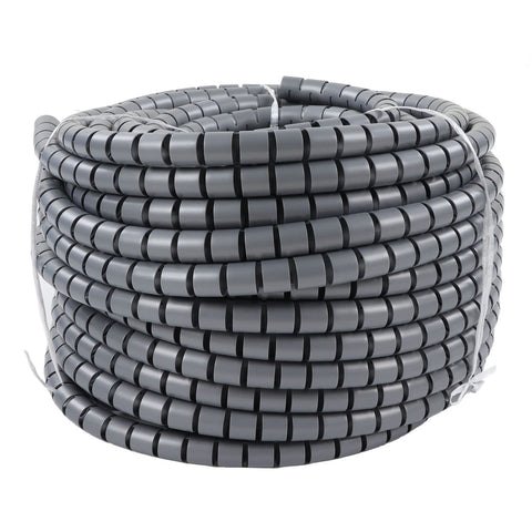 Spiral Cable Wrap For Wiring And Pipe Protection, 22mm Diameter, 50m Roll showing close-up of coiled flexible sleeve