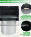 12 Inch Wall Vent Hood With Screen And Damper Cap For Outdoor Exhaust Heavy Duty Venting Galvanized Steel Black Finish