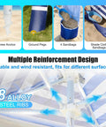 Reinforcement features of Eight By Eight Foot Beach Cabana Tent With Sun Shield UPF 50 Plus showing anchors and steel ribs.