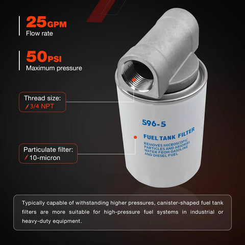 10 Micron Diesel Fuel Tank Filter Kit With Three Quarter Inch NPT Top Cap For Fuel Pumps And Transfer Tanks Keeps Your Ride Running Smooth By Filtering Rust Dirt Sand And Scale To Protect Your Engine And Boost Fuel Flow