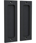 6 Inch Finger Flush Pulls For Closet Pocket Doors And Sliding Barn Doors Set In Matte Black Recessed Rectangle Plates Ideal For Farmhouse Cabinets And Furniture 2 Pack Heavy Duty Construction With Satin Black Anti Corrosion Finish
