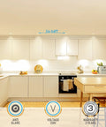 Modern kitchen with 5CCT 2 Inch Recessed LED Lights With Dimmable 600 Lumen Output Canless Aluminum Ceiling Downlights Anti Glare