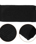 Heavy Duty Cut Resistant Arm Sleeves Built Tough For Serious Yard And Mechanic Jobs Deliver Rock Solid Forearm Protection That Truly Holds Up Through Long Days In Matte Black, close-up view of ribbed fabric.