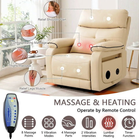 Cozy Dual Motor Electric Lift Recliner Chair With Lumbar Heating And Massage For Seniors, shown in a relaxing environment.