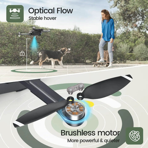 Compact GPS Drone With 4K Camera For Adults Under 249g Foldable RC Quad Copter With Auto Return demonstrating optical flow and brushless motor