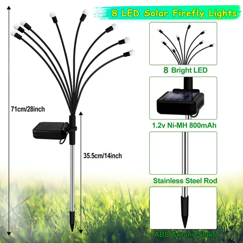 Diagram of Purple Firefly Solar Lights Outdoor 2 Pack With 16 LEDs Waterproof Starburst Swaying Garden Path Lights