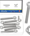 6 Sets M8 x 50mm Lifting Shoulder Eye Bolts With Wing Nuts Kit in plastic box, stainless steel fasteners