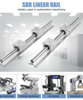 SBR16 500mm Linear Rail Kit with 2 rails and 4 SBR16UU bearing blocks for CNC DIY projects and 3D printers, easy install and durable.
