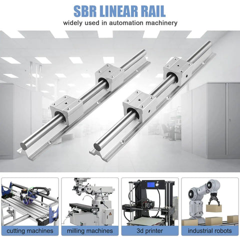 Premium SBR20 Linear Rail And Bearing Kit Two Pieces 1000mm with heavy duty sliders for automation machinery.