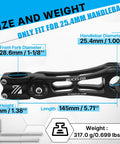 Adjustable Bike Stem 25.4mm 31.8mm For MTB And Road Bikes, 145mm Length, aluminum, with size and weight details, black