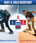 All In One Shoe Repair Glue For Boots Sneakers Heels Hiking Shoes Leather And Handbags Quick Dry Industrial Strength Bond Waterproof Flexible Adhesive For Sole Uppers And Detach Parts Tough As Nails, shown with climbers in extreme conditions.
