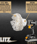 Beast Drill Buffer Ball Kit With 1.76 Oz Metal Polish Paste 7 Inch Polisher Attachment For Three Eighths Inch Drills shown on drill.