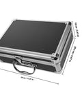 Heavy Duty Aluminum Toolbox With Secure Snap Latch And Rugged Carry Handle For Smart Hardware Organizing And Quick Load Out Outdoor Jobs Or Weekend Garage Grind, black shell, dimensions 29 cm x 20.5 cm x 10 cm.