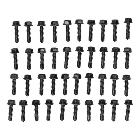 Heavy Duty Carbon Steel Gate Hinge Bolt Kit For Outdoor Fences And Gates Secure Locking Door Latch Hardware Set With Mounting Screws, 40 screws