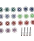 Ipetboom Inch Radial Bristle Disc Polishing Wheel With 3Mm Shank For Rotary Tools, set of colorful abrasive brushes for detailed sanding.