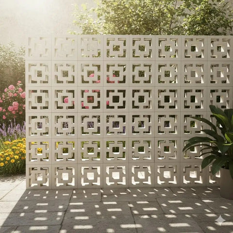 Breeze Brick Molds For Concrete, Double Square Design, Easy To Use And Reusable Wall Tiles for Garden Decor