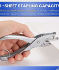 Single Hole Punch For Office Use, Heavy Duty Metal Hole Puncher With 1/4 Inch Punch in hand, anti-rust silver metal