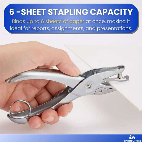 Single Hole Punch For Office Use, Heavy Duty Metal Hole Puncher With 1/4 Inch Punch in hand, anti-rust silver metal