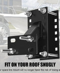Beefed Up Heavy Duty Spare Tire Carrier Mount displayed with bolts, showcasing its sturdy design for trailers and boats.