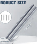 Heavy Duty 2 Pack Steel Door Latch Guard Plates 12 Inch Gray Painted showing size 11.8 inch with screws for installation.