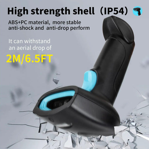 Plug And Play 1D Wired USB Barcode Scanner With CCD Reader showing a durable high-strength shell with anti-drop features.