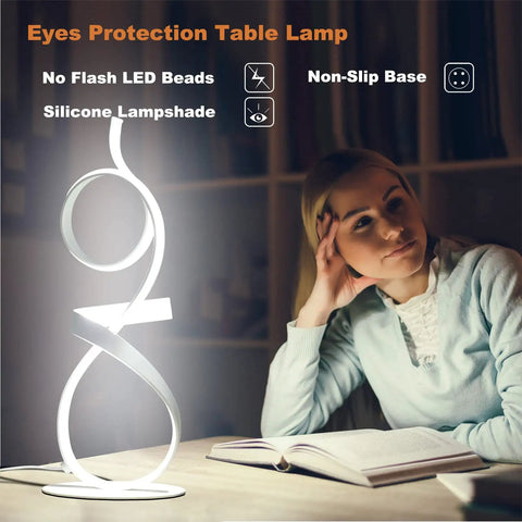 21.6 Inch Modern Knight Design Table Lamp With Remote, Three Color Light Modes And Dimmable Brightness, frosted finish