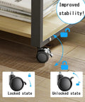 Zero Hassle Office Chair Caster Wheels Replacement featuring smooth rolling polyurethane wheels with brake locks in locked and unlocked states.