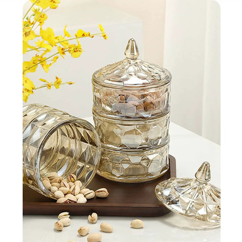 Premium Clear Glass Canisters For Coffee And Sugar, Wide Mouth Kitchen Storage Jars Sealing In Freshness with pistachios.