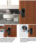 Anti Theft Adhesive Doorbell Mount Bracket For Video Doorbell No Drilling, Theft Prevention Wall Mount, Black, on wooden door