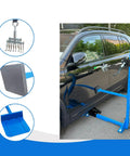 Heavy Duty Auto Body Dent Repair Kit Pro Grade 3 In 1 Sheet Metal Dent Puller used on car door, highlighting tools and setup