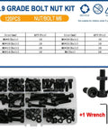 Pro Grade M2 M3 M4 M5 M6 Screws Bolts Nuts Kit Beefy Grade 12.9 Black Carbon Steel DIN912 Hex Socket Cap Head Allen Machine Screws and Nuts Set for Home Shop and DIY Projects, M6 bolts in case